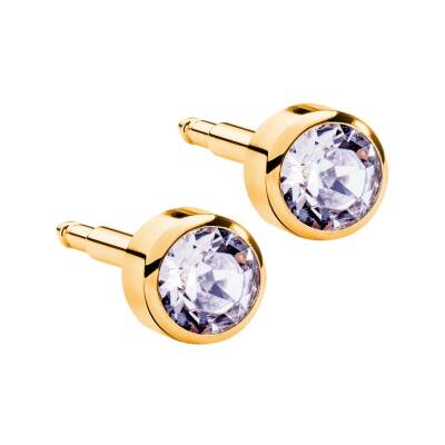 NİNA Taşlı Altın Kaplama Medikal Kulak Delme Küpesi 12 Çift - KutuBak