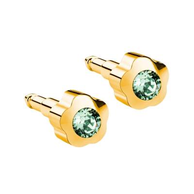 NİNA Taşlı Şekilli Altın Kaplama Medikal Kulak Delme Küpesi 12 Çift - KutuBak