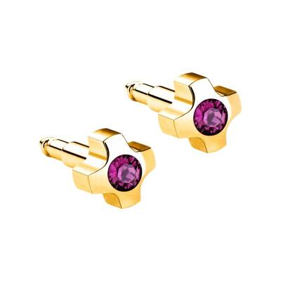 NİNA Taşlı Şekilli Altın Kaplama Medikal Kulak Delme Küpesi 12 Çift - KutuBak