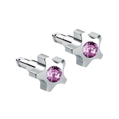 NİNA Taşlı Şekilli Çelik Medikal Kulak Delme Küpesi 12 Çift - KutuBak