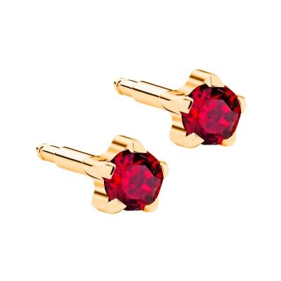 NİNA Tırnaklı Altın Kaplama Medikal Kulak Delme Küpesi Kırmızı 12 Çift - KutuBak