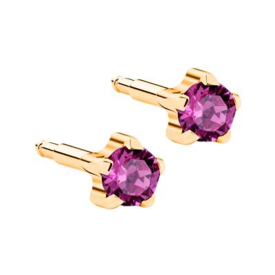 NİNA Tırnaklı Altın Kaplama Medikal Kulak Delme Küpesi Pembe 12 Çift - KutuBak