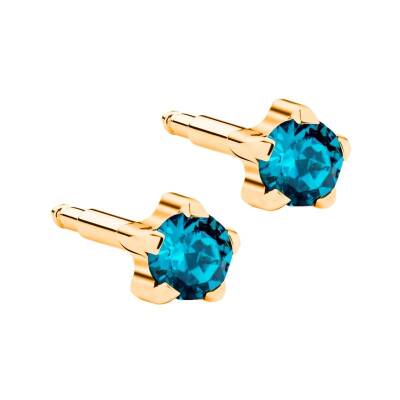 NİNA Tırnaklı Altın Kaplama Medikal Kulak Delme Küpesi Turkuaz 12 Çift - KutuBak