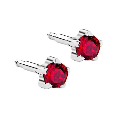 NİNA Tırnaklı Çelik Medikal Kulak Delme Küpesi Kırmızı 12 Çift - KutuBak