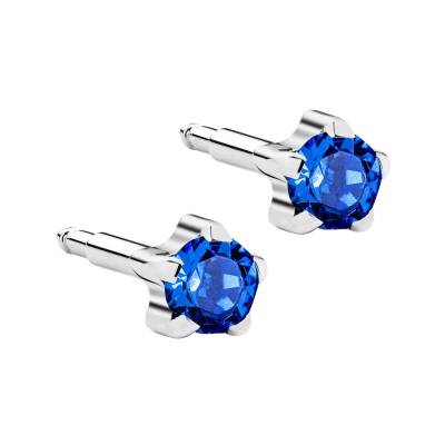 NİNA Tırnaklı Çelik Medikal Kulak Delme Küpesi Lacivert 12 Çift - KutuBak