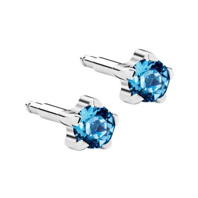 NİNA Tırnaklı Çelik Medikal Kulak Delme Küpesi Mavi 12 Çift - KutuBak