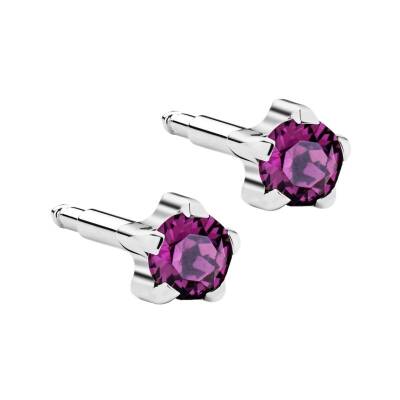 NİNA Tırnaklı Çelik Medikal Kulak Delme Küpesi Mor 12 Çift - KutuBak