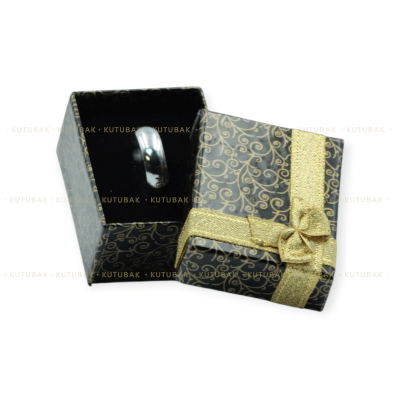 Kurdeleli Karton Yüzük ve Mini Kolye Kutusu - 4